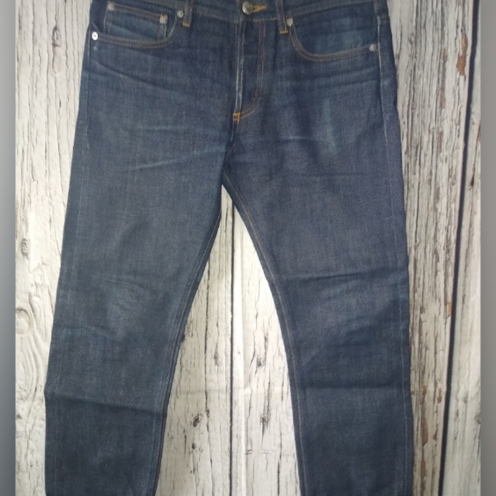 A.P.C. Petite Standard Men's Selvedge Dark Wash Button Up Denim Jeans 29x26
